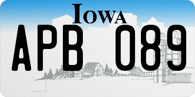 IA license plate APB089