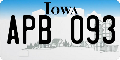 IA license plate APB093