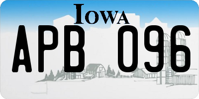 IA license plate APB096