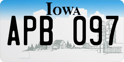 IA license plate APB097
