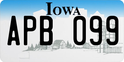 IA license plate APB099