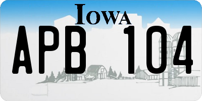 IA license plate APB104