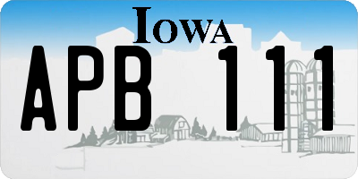 IA license plate APB111
