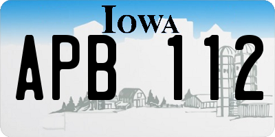 IA license plate APB112
