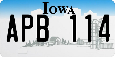 IA license plate APB114