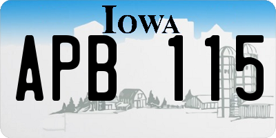IA license plate APB115
