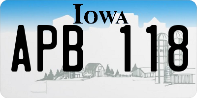 IA license plate APB118