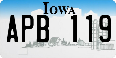 IA license plate APB119