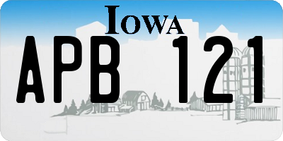 IA license plate APB121