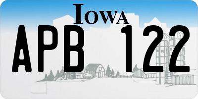 IA license plate APB122