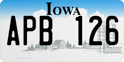 IA license plate APB126