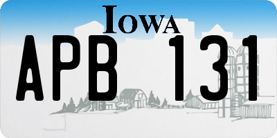 IA license plate APB131