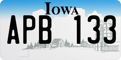 IA license plate APB133