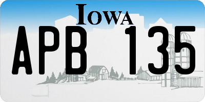 IA license plate APB135