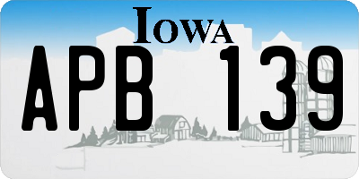 IA license plate APB139