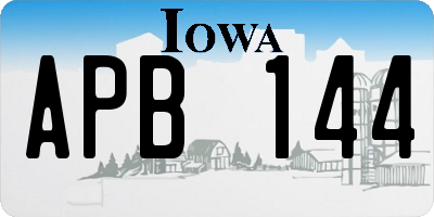 IA license plate APB144
