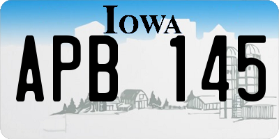 IA license plate APB145