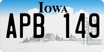 IA license plate APB149
