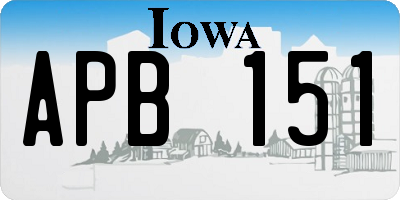 IA license plate APB151