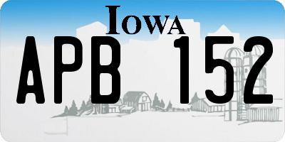 IA license plate APB152