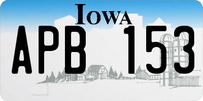 IA license plate APB153