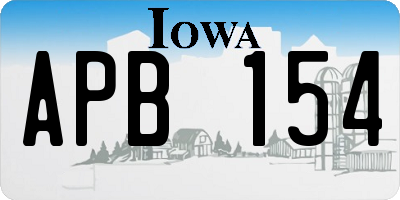 IA license plate APB154