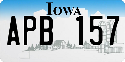 IA license plate APB157