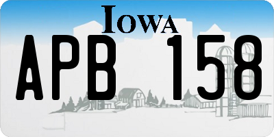 IA license plate APB158