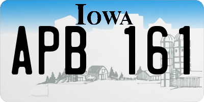 IA license plate APB161