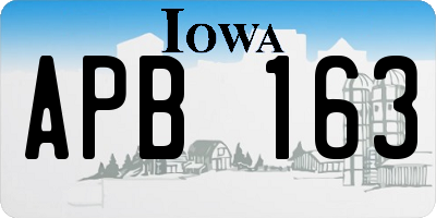 IA license plate APB163