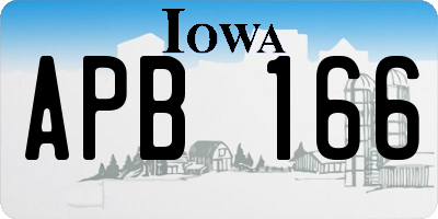 IA license plate APB166