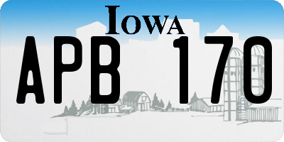 IA license plate APB170