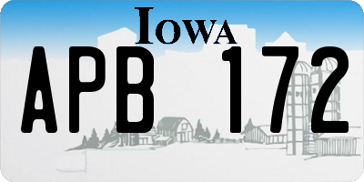 IA license plate APB172