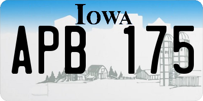 IA license plate APB175