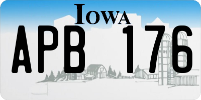 IA license plate APB176