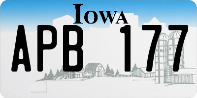 IA license plate APB177
