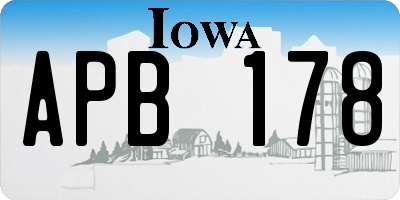 IA license plate APB178