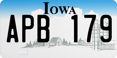 IA license plate APB179