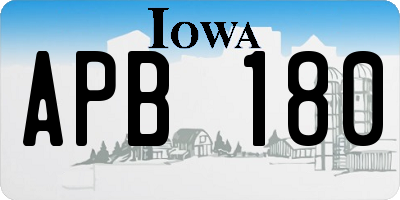 IA license plate APB180