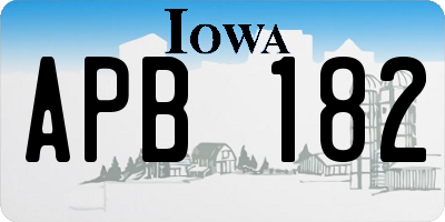 IA license plate APB182