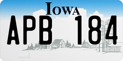 IA license plate APB184