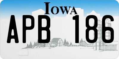 IA license plate APB186