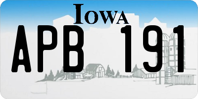 IA license plate APB191