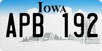 IA license plate APB192