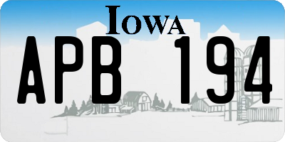 IA license plate APB194