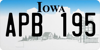 IA license plate APB195