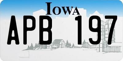 IA license plate APB197