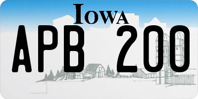 IA license plate APB200
