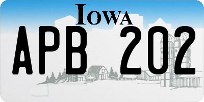 IA license plate APB202