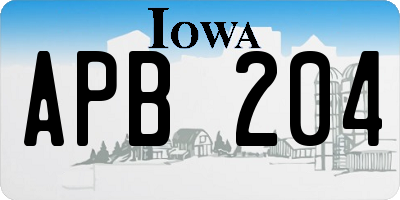 IA license plate APB204